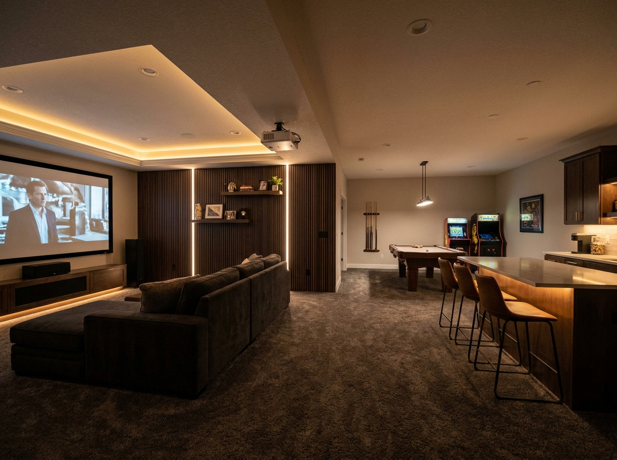 Same basement finished as a family room